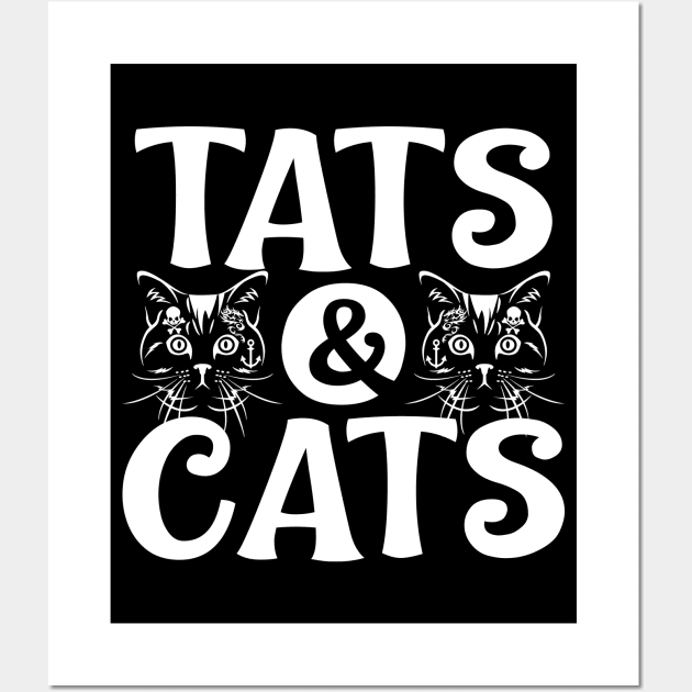 Tats and Cats for Cat Lovers and Tattoo Lovers Wall Art by SoCoolDesigns